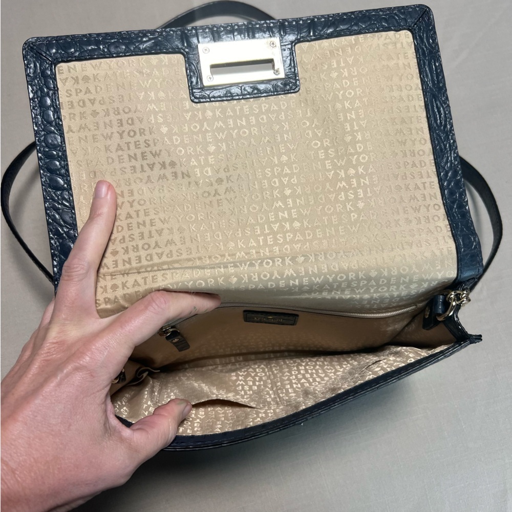 Kate Spade Fiona Croc Embossed Crossbody Bag - Picture 5 of 16